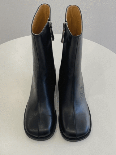 toujours mid ankle boots, 라운드 앞코 미들 앵클부츠 블랙