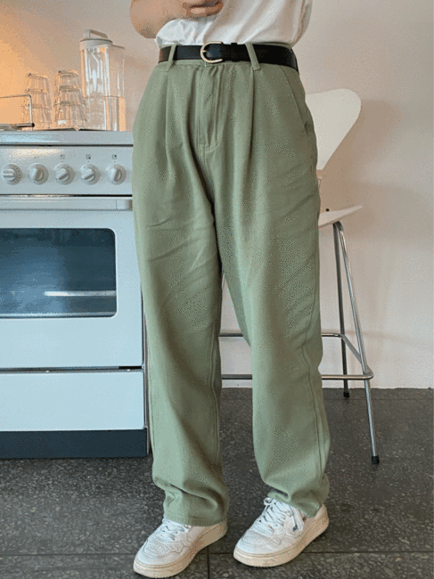 Cental High-waist pin-tuck cotton pants, 핀턱와이드팬츠 2col