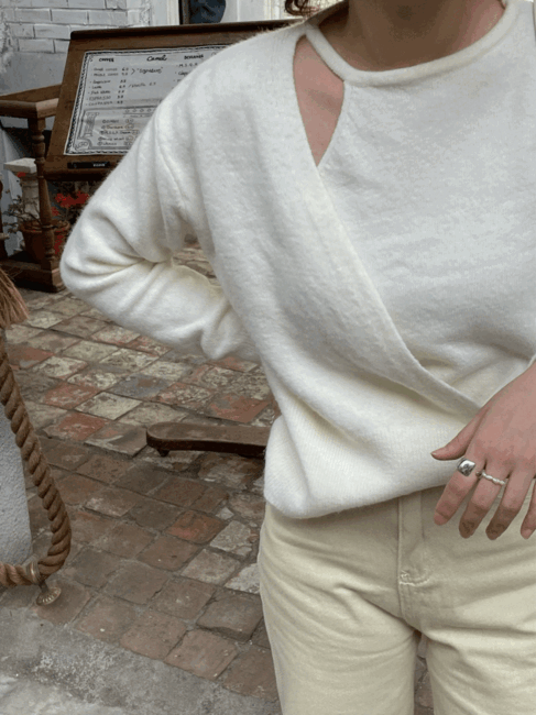 MAISON shoulder open knit, 언발 숄더 오픈 니트 3col