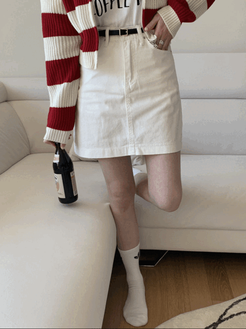 white cotton miniskirt, 화이트 코튼 면 스판 미니 스커트