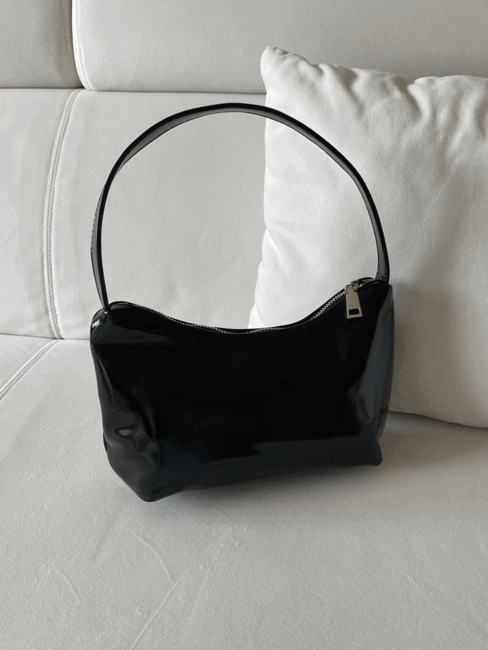 glossy enamel shoulder bag, 글로시 에나멜 심플 숄더백