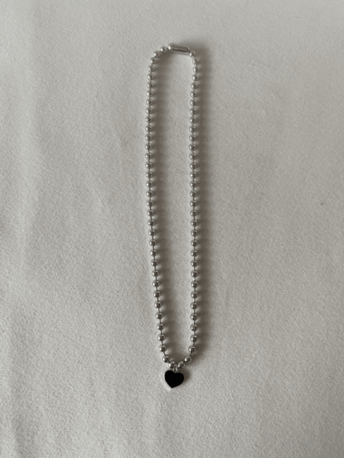 heart ball chain necklace, 하트 볼체인 넥크리스 팬던트 목걸이